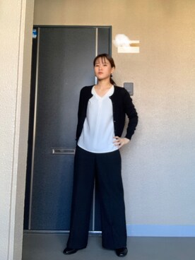 「theory（セオリー）のアイテム（パンツ）」を使った、rirarirarirakoさん（レディース・153cm）の冬コーディネート