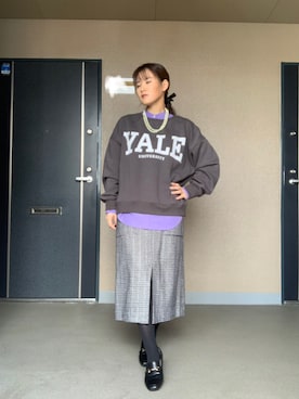 「ORiental TRaffic（オリエンタルトラフィック）のビットモチーフスクエアトゥローファー/11310（ローファー）」を使った、rirarirarirakoさん（レディース・153cm）の冬コーディネート