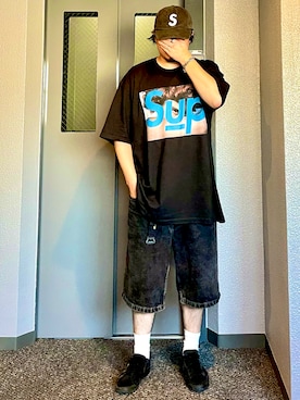 「POLAR（ポラール）のアイテム」を使った、しばパークさん（メンズ・174cm）の夏コーディネート
