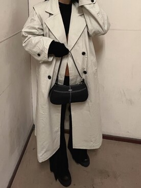 「MOUSSY（マウジー）のアイテム（トレンチコート）」を使った、ranさん（レディース・170cm）の冬コーディネート