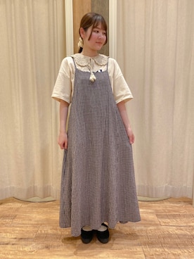 「アイテム（付け襟）」を使った、suzuさん（レディース・160cm）の春コーディネート