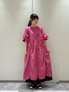 「アイテム（ワンピース、ピンク系）」を使った、suzuさん（レディース・160cm）の夏コーディネート