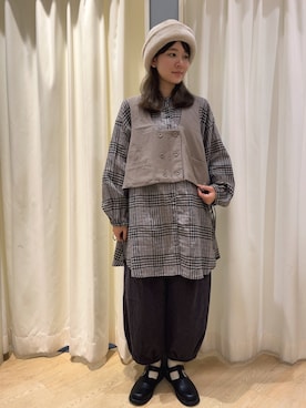 「アイテム（チュニック）」を使った、suzuさん（レディース・160cm）の秋コーディネート