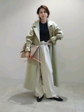 「NOLLEY’S Sophi（ノーリーズソフィ）のアイテム（トレンチコート）」を使った、しみずさん（レディース・160cm）の冬コーディネート