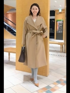 「アイテム（ジャンパースカート）」を使った、しみずさん（レディース・160cm）の秋コーディネート