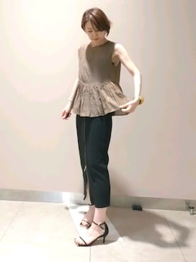 「NOLLEY’S Sophi（ノーリーズソフィ）のアイテム（アクセサリー）」を使った、しみずさん（レディース・160cm）の夏コーディネート