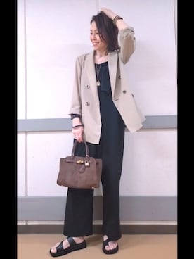 「NOLLEY’S Sophi（ノーリーズソフィ）のアイテム（テーラードジャケット）」を使った、しみずさん（レディース・160cm）の夏コーディネート