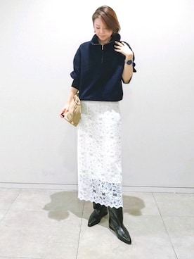 「NOLLEY’S Sophi（ノーリーズソフィ）のアイテム（ブーツ）」を使った、しみずさん（レディース・160cm）の秋コーディネート