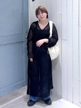 「LOWRYS FARM（ローリーズファーム）のステンレスプレートネックレス　973053（ネックレス）」を使った、しばちゃんさん（レディース・150cm）の秋コーディネート
