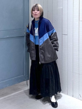 「アイテム（バックパック/リュック、シルバー系）」を使った、しばちゃんさん（レディース・149cm）の冬コーディネート