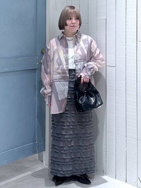 「LOWRYS FARM（ローリーズファーム）のチェーンネックレス　976398（ネックレス）」を使った、しばちゃんさん（レディース・149cm）の春コーディネート