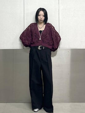「PAGEBOY（ページボーイ）のヴィンテージバックルベルト（ベルト、ブラック系）」を使った、ｼﾐさん（レディース・161cm）の春コーディネート