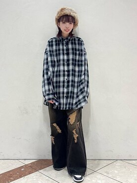 「アイテム（帽子）」を使った、ｼﾐさん（レディース・161cm・20代）の冬コーディネート