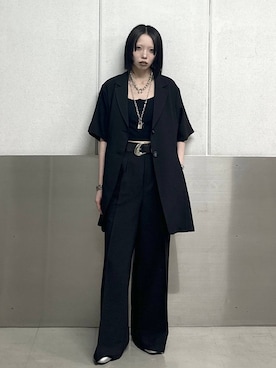 「PAGEBOY（ページボーイ）のヴィンテージバックルベルト（ベルト、ブラック系）」を使った、ｼﾐさん（レディース・161cm）の春コーディネート
