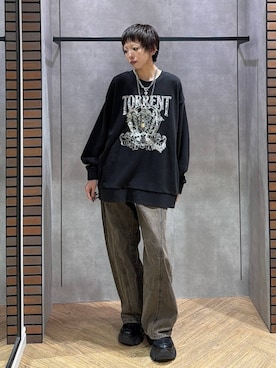 「PAGEBOY（ページボーイ）のハートマンテルネックレス3（ネックレス）」を使った、ｼﾐさん（レディース・161cm）の秋コーディネート