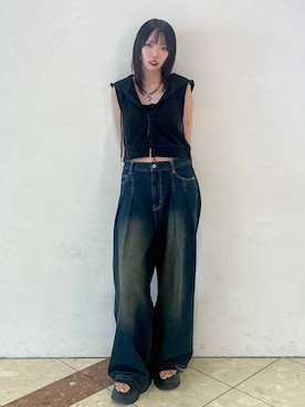 「アイテム（パーカー）」を使った、ｼﾐさん（レディース・161cm）の夏コーディネート