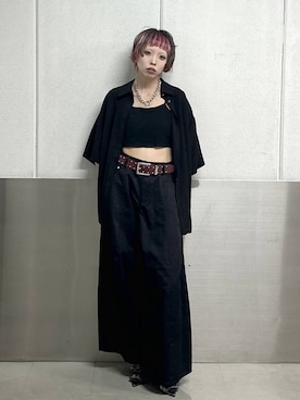 「PAGEBOY（ページボーイ）のハトメミュールサンダル（サンダル、その他）」を使った、ｼﾐさん（レディース・161cm）の夏コーディネート