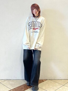 「人気アイテムをチェック！」｜「アイテム（スウェット）」を使った、ｼﾐさん（レディース・161cm）の秋コーディネート