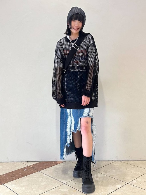 PAGEBOY梅田HEPFIVE店ｼﾐさんのデニムスカートを使ったコーディネート  