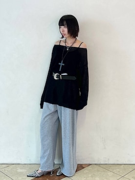 「アイテム（スウェットパンツ）」を使った、ｼﾐさん（レディース・161cm・20代）の夏コーディネート