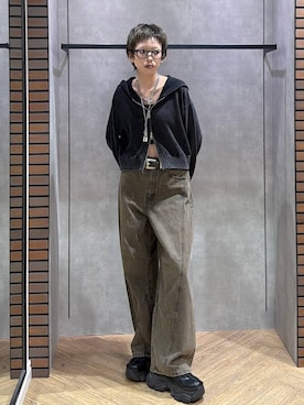 「PAGEBOY（ページボーイ）のアイテム（デニムパンツ）」を使った、ｼﾐさん（レディース・161cm）の夏コーディネート
