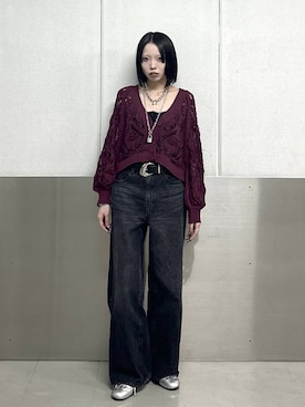「PAGEBOY（ページボーイ）のヴィンテージバックルベルト（ベルト、ブラック系）」を使った、ｼﾐさん（レディース・161cm）の春コーディネート