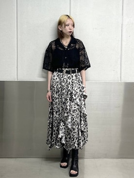 「PAGEBOY（ページボーイ）のヴィンテージバックルベルト（ベルト、ブラック系）」を使った、ｼﾐさん（レディース・161cm）の春コーディネート