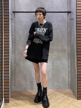 「PAGEBOY（ページボーイ）のハートマンテルネックレス3（ネックレス）」を使った、ｼﾐさん（レディース・161cm）の秋コーディネート