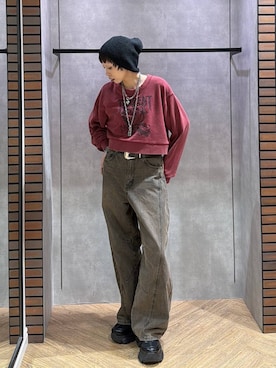 「PAGEBOY（ページボーイ）のハートマンテルネックレス3（ネックレス）」を使った、ｼﾐさん（レディース・161cm）の秋コーディネート