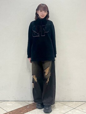 「新作」｜「アイテム（スウェット）」を使った、ｼﾐさん（レディース・161cm）の冬コーディネート