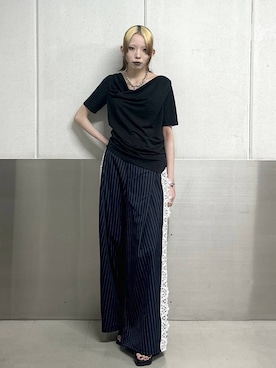 「PAGEBOY（ページボーイ）のブーツサンダル（サンダル、ブラック系）」を使った、ｼﾐさん（レディース・161cm）の春コーディネート
