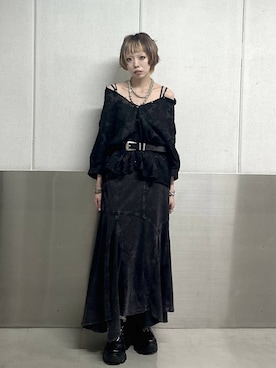 「PAGEBOY（ページボーイ）のプラットチャンキースニーカー（スニーカー、ブラック系）」を使った、ｼﾐさん（レディース・161cm）の夏コーディネート