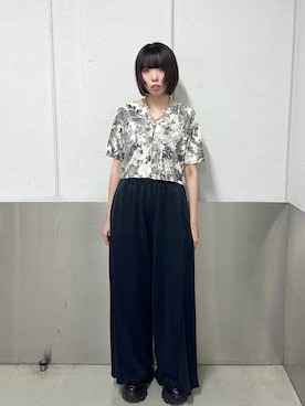 「PAGEBOY（ページボーイ）のサイドタックルーズウラケパンツ/イージーパンツ【4color・2size】（スウェットパンツ）」を使った、ｼﾐさん（レディース・161cm）の夏コーディネート