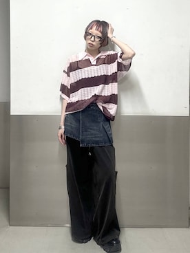「PAGEBOY（ページボーイ）のプラットチャンキースニーカー（スニーカー、ブラック系）」を使った、ｼﾐさん（レディース・161cm）の夏コーディネート