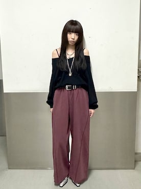 「PAGEBOY（ページボーイ）の【選べる着丈/前後2WAY/マシンウォッシャブル】マルチWAYネックプルオーバー/ニット（ニット/セーター）」を使った、ｼﾐさん（レディース・161cm）の秋コーディネート