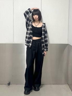 「PBLIM（ページボーイリム）のアイテム（スラックス）」を使った、ｼﾐさん（レディース・161cm）の秋コーディネート