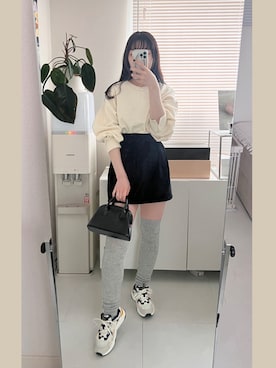 「アイテム（ソックス/靴下）」を使った、うー子さん（レディース・164cm）の春コーディネート