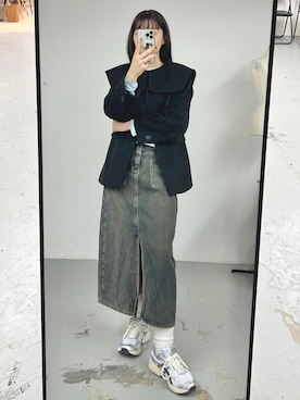 「アイテム（ソックス/靴下）」を使った、うー子さん（レディース・164cm）の冬コーディネート