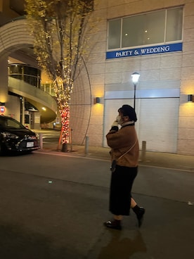 「H&M（エイチ・アンド・エム）のアイテム（ハンチング/ベレー帽）」を使った、bububuriiinさん（レディース・160cm）の冬コーディネート
