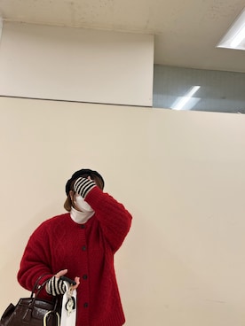 「H&M（エイチ・アンド・エム）のアイテム（ハンチング/ベレー帽）」を使った、bububuriiinさん（レディース・160cm）の冬コーディネート