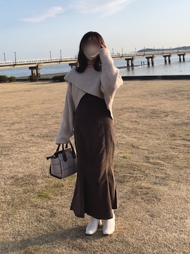 「JUNOAH」｜「アイテム（ワンピース/ドレス）」を使った、おはぎさん（レディース・149cm）の冬コーディネート