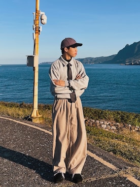 「NET（ネット）のアイテム」を使った、yiweiさん（メンズ・171cm）の冬コーディネート