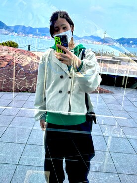 「ZIP FIVE（ジップファイブ）のアイテム（トレンチコート）」を使った、jaam0522さん（メンズ・175cm）の春コーディネート