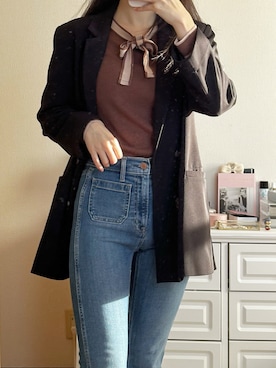 「stradivarius（ストラディバリウス）のアイテム（ジャケット/アウター）」を使った、マリナさん（レディース・163cm）の秋コーディネート