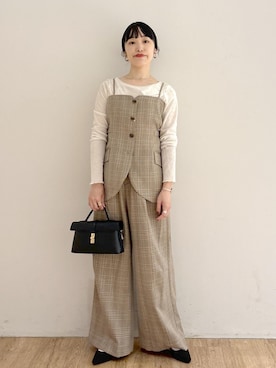 「セレモニーコーデ」｜「アイテム（キャミソール）」を使った、taka225daさん（レディース・155cm）の秋コーディネート