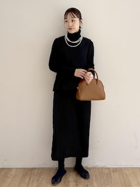 「ニット/セーター」｜「アイテム（ジャンパースカート）」を使った、taka225daさん（レディース・155cm）の冬コーディネート