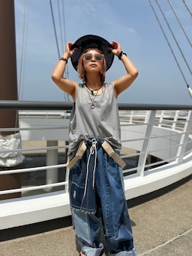 「アイテム（タンクトップ）」を使った、mamiさん（レディース・153cm・40代）の夏コーディネート