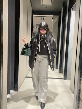 「ARMANI EXCHANGE（アルマーニエクスチェンジ）のアイテム」を使った、Sanamさん（レディース・168cm）の冬コーディネート