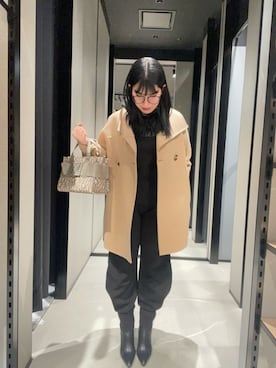 「ARMANI EXCHANGE（アルマーニエクスチェンジ）のアイテム」を使った、Sanamさん（レディース・168cm）の冬コーディネート