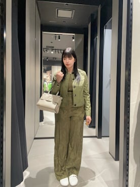 「ARMANI EXCHANGE（アルマーニエクスチェンジ）の【A|X アルマーニ エクスチェンジ】IA コットンツイル ブルゾンジャケット（ブルゾン、グリーン系）」を使った、Sanamさん（レディース・168cm）の夏コーディネート